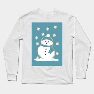 Vintage Christmas Snowman Cookie with Snowflake Cookies Long Sleeve T-Shirt